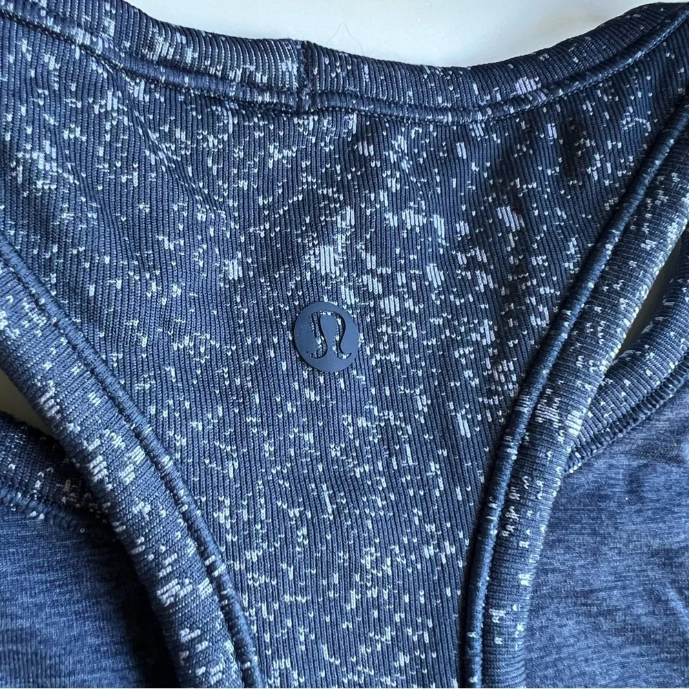 Lululemon Ebb Speckled Cropped Racerback Tank/Sports Bra - Picture 6 of 8